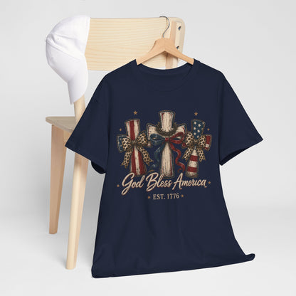 God Bless America Cross Tee