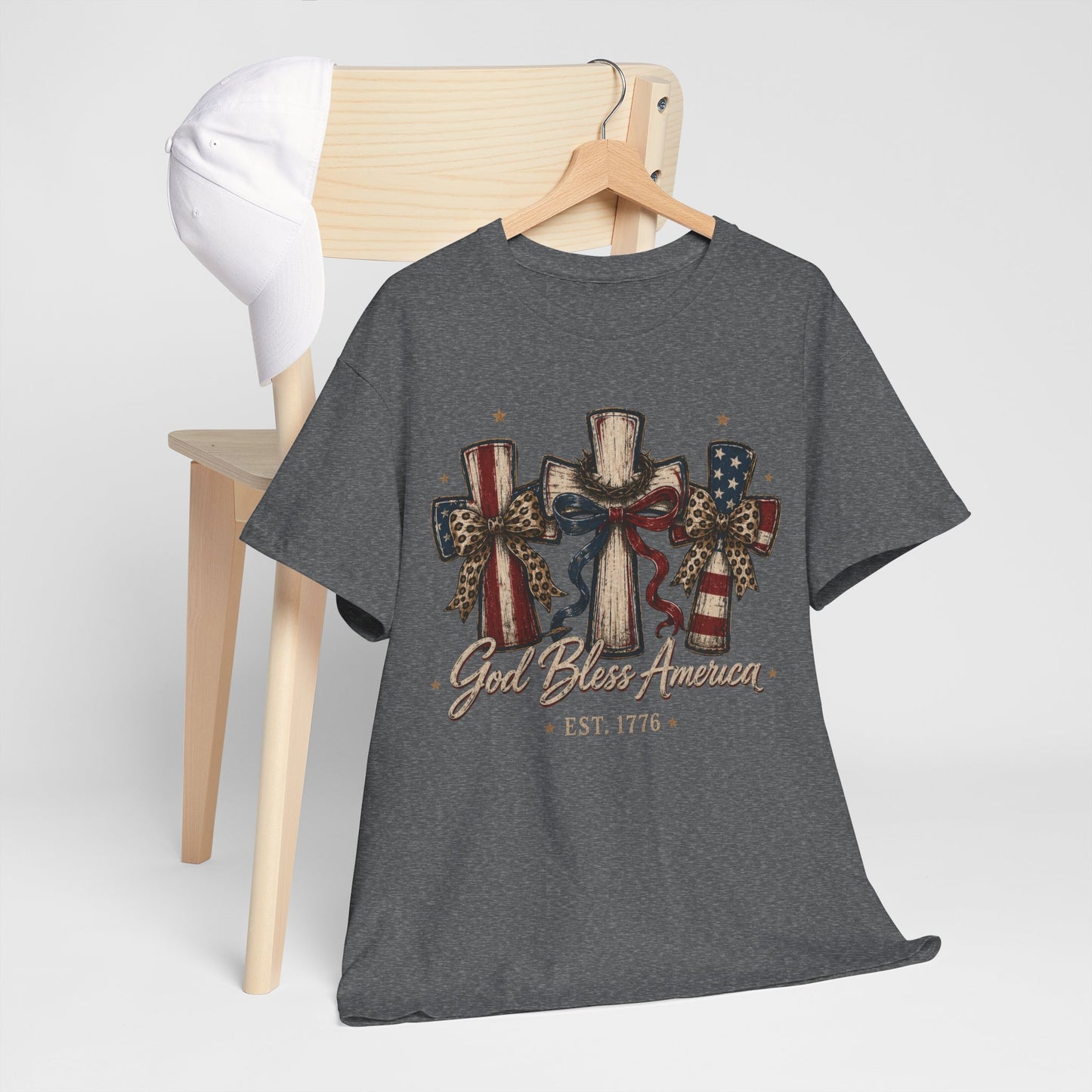 God Bless America Cross Tee