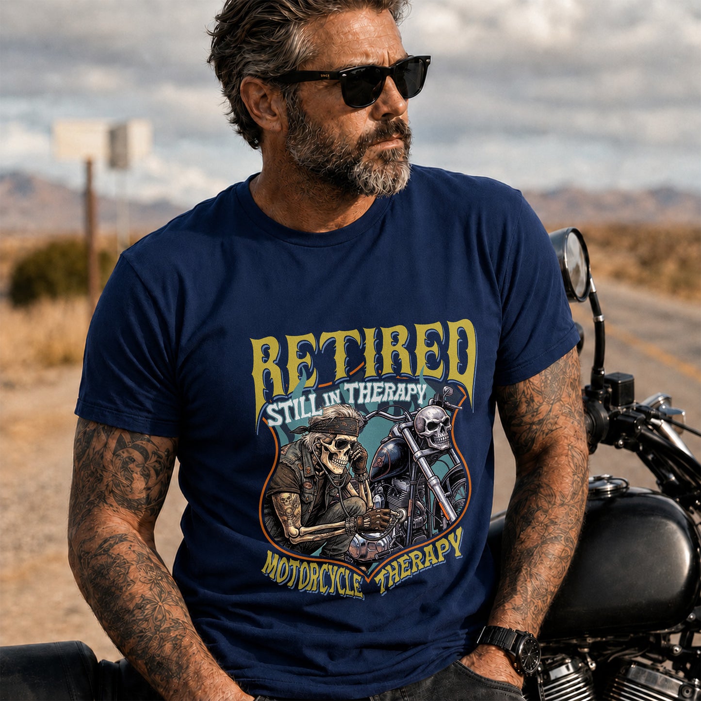 Retired Still In Therapy Motorcycle Therapy T-Shirt