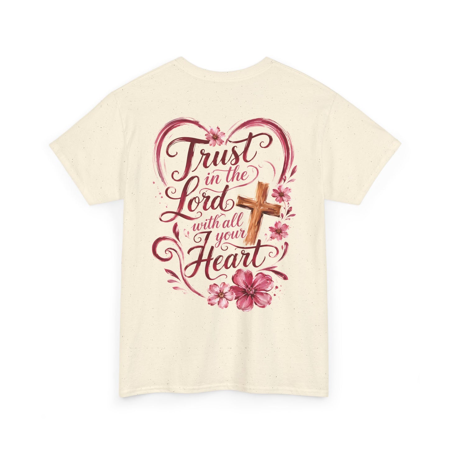 “Trust in the Lord with All Your Heart” Floral Cross Tee