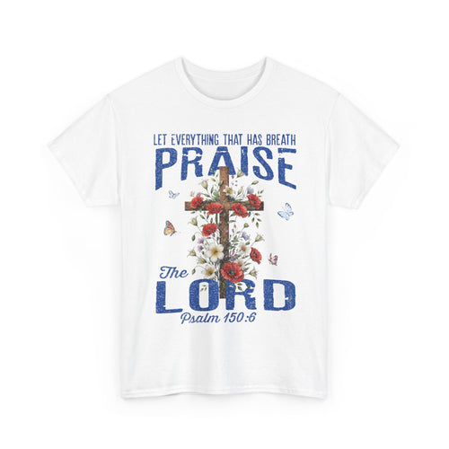 Praise the Lord Floral Cross T-Shirt