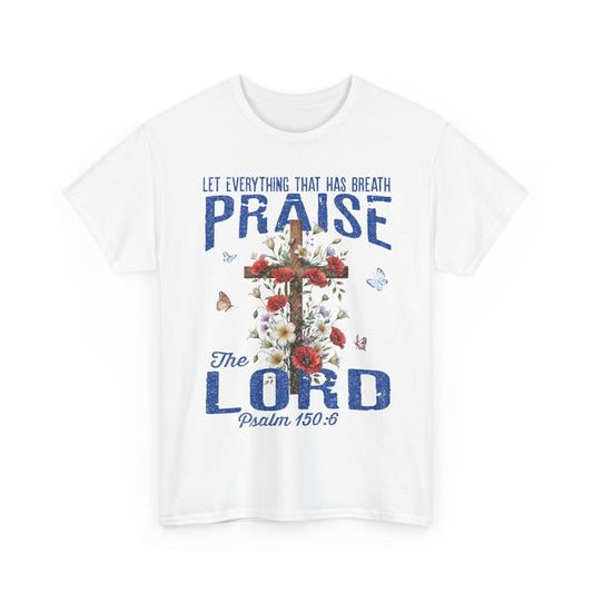 Praise the Lord Floral Cross T-Shirt