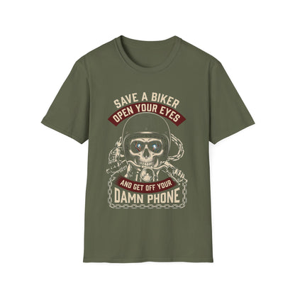 Save a Biker, Open Your Eyes T-Shirt