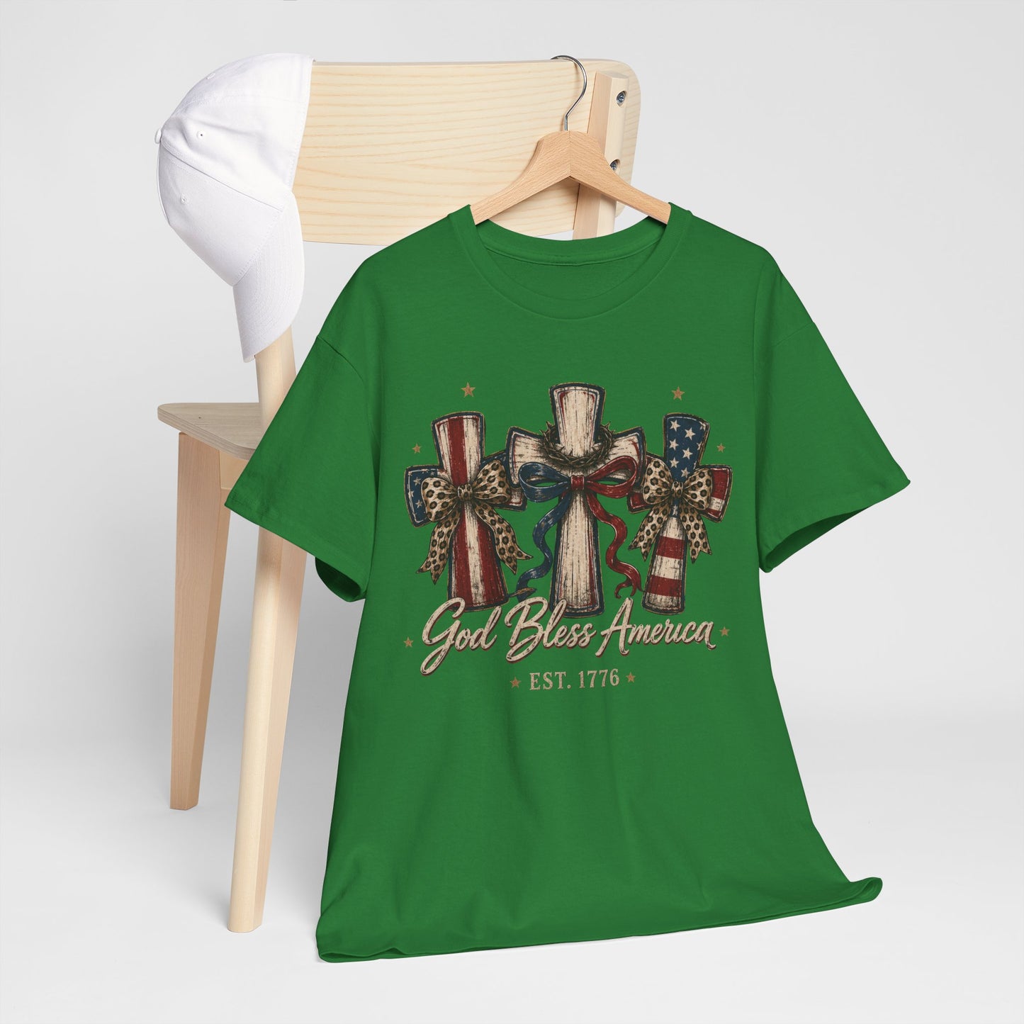 God Bless America Cross Tee