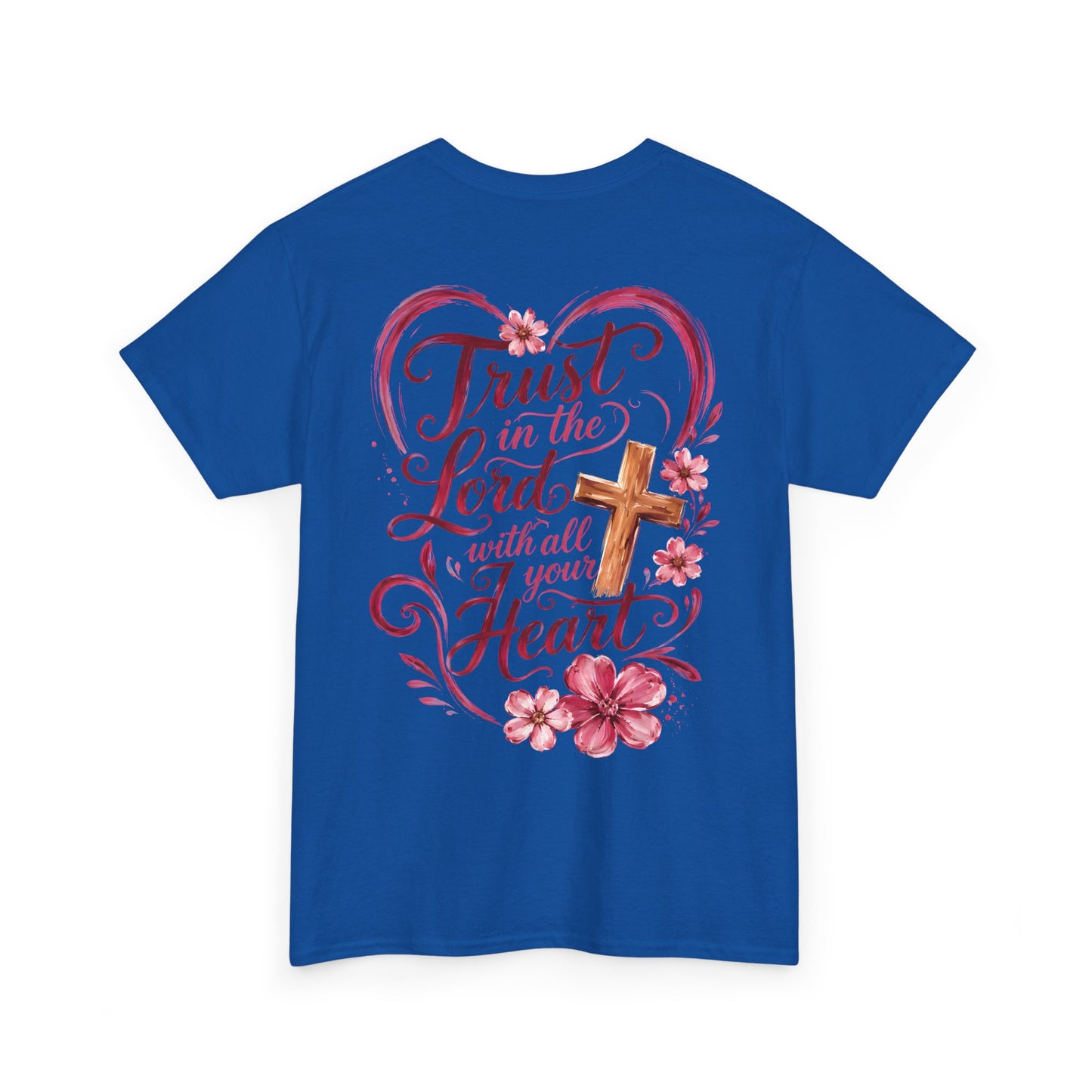 “Trust in the Lord with All Your Heart” Floral Cross Tee