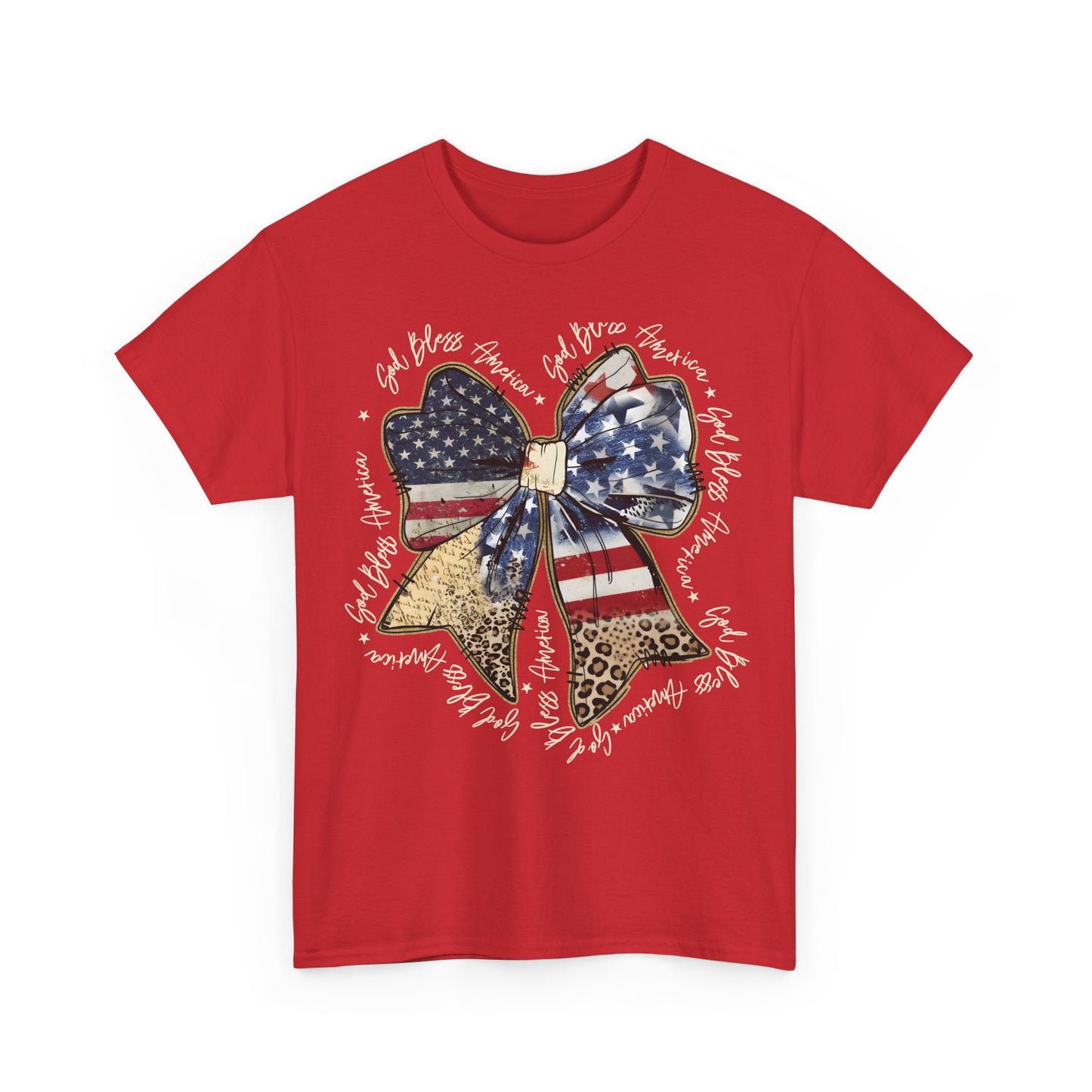 Patriotic American Flag Bow T-Shirt