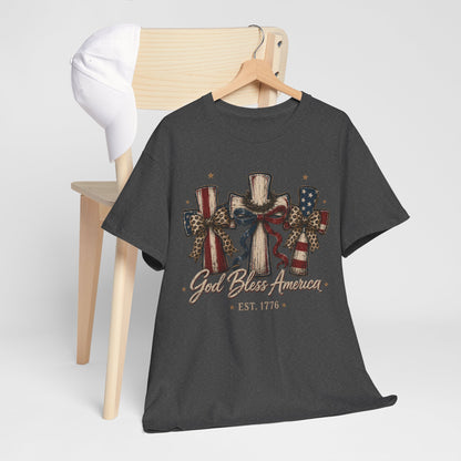 God Bless America Cross Tee