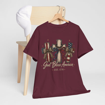 God Bless America Cross Tee