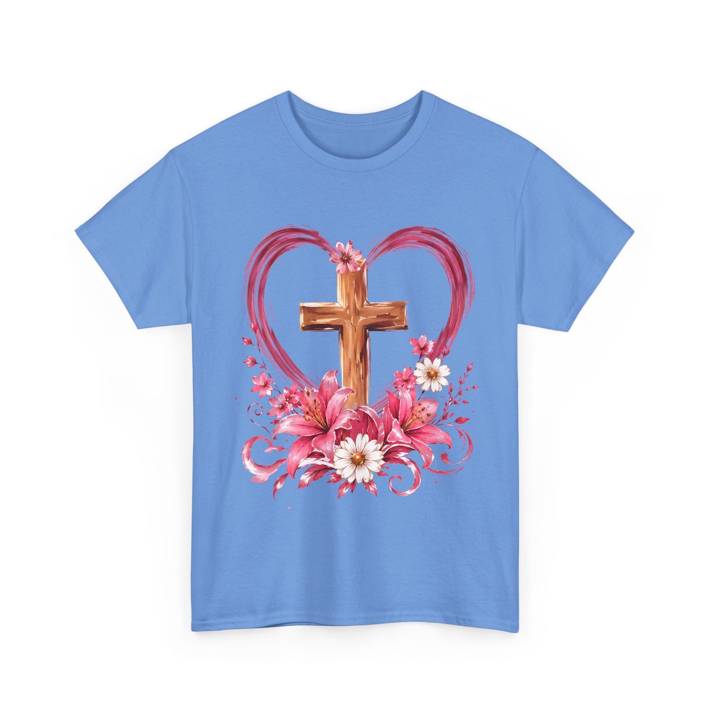 “Trust in the Lord with All Your Heart” Floral Cross Tee