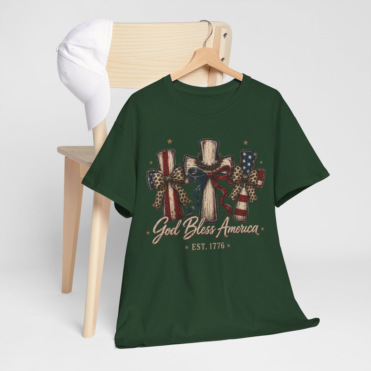 God Bless America Cross Tee
