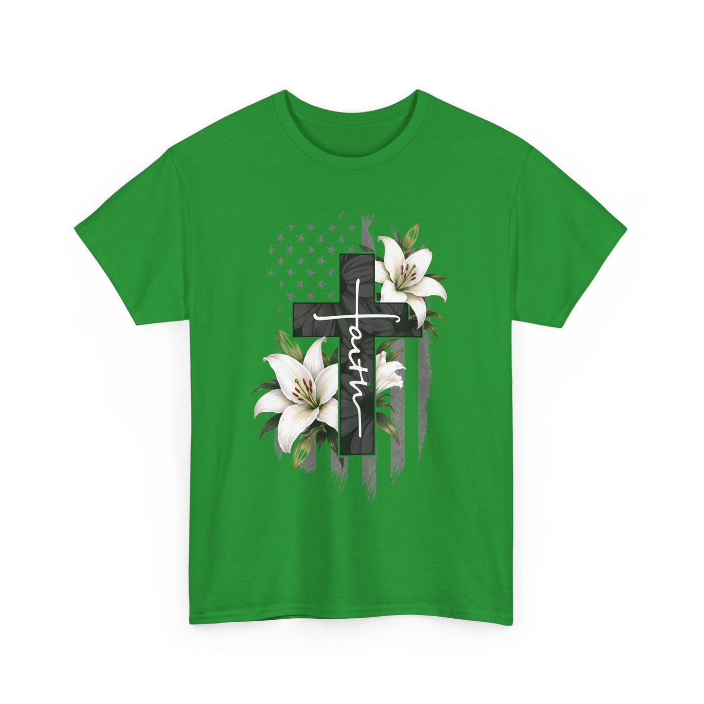 Faith Cross T-Shirt with Lilies