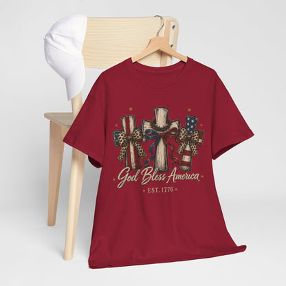God Bless America Cross Tee
