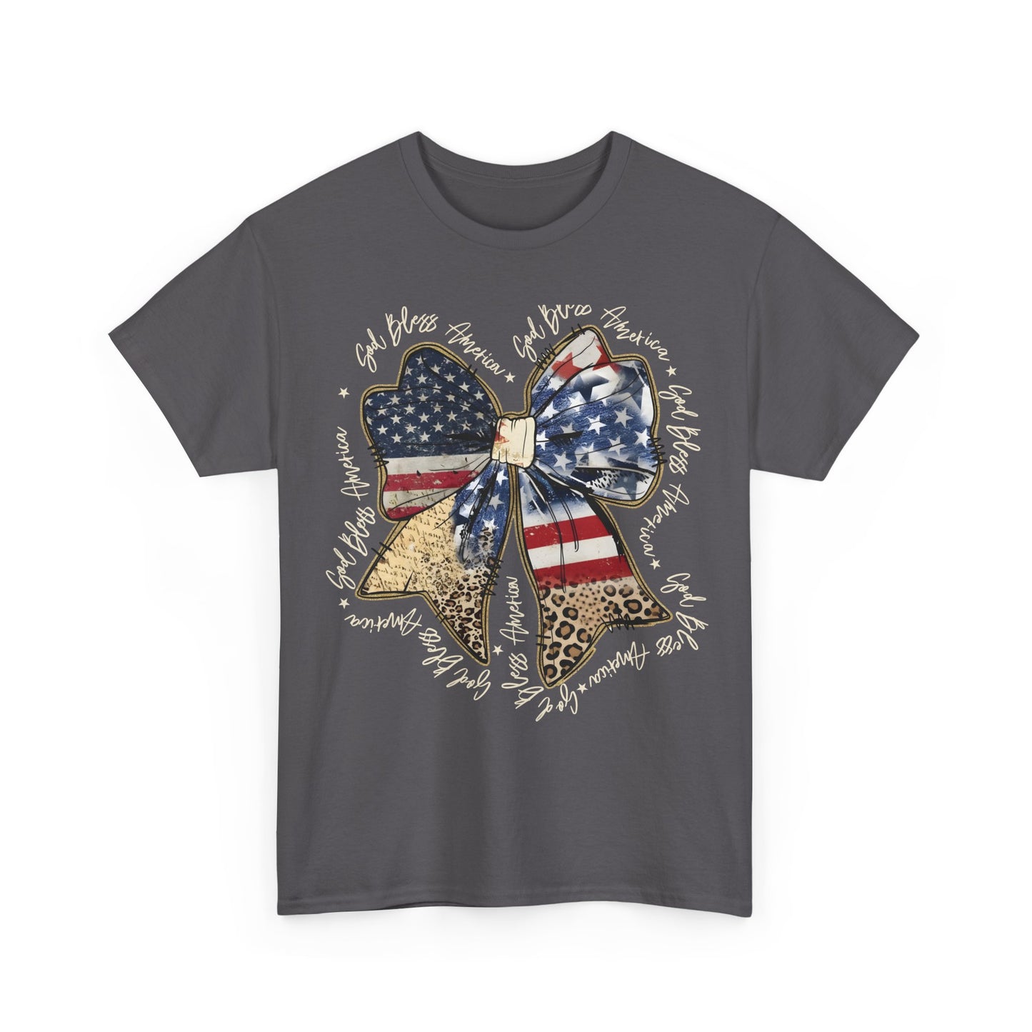 Patriotic American Flag Bow T-Shirt