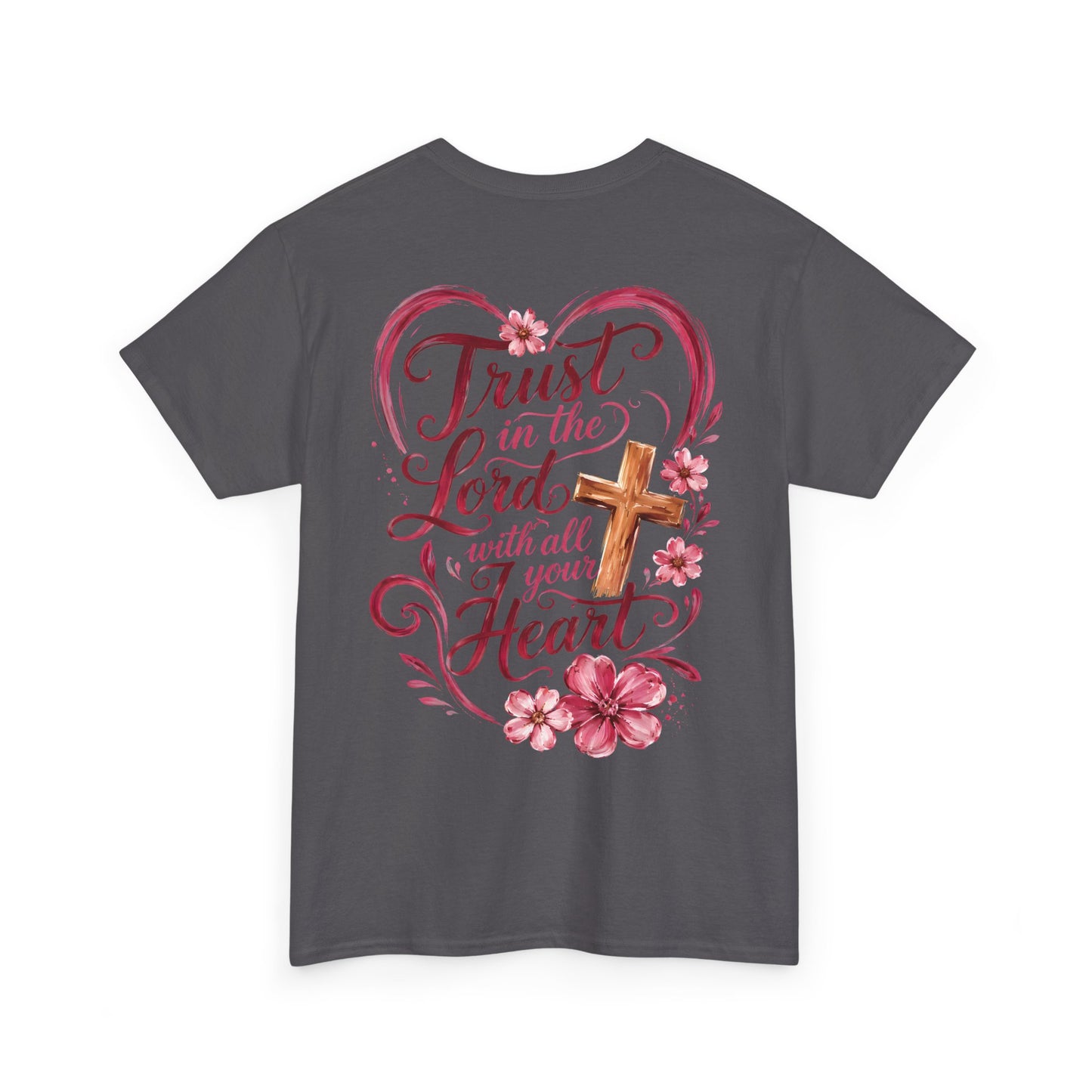 “Trust in the Lord with All Your Heart” Floral Cross Tee