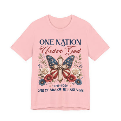 One Nation Under God 250 Years - Christian Women T-Shirt