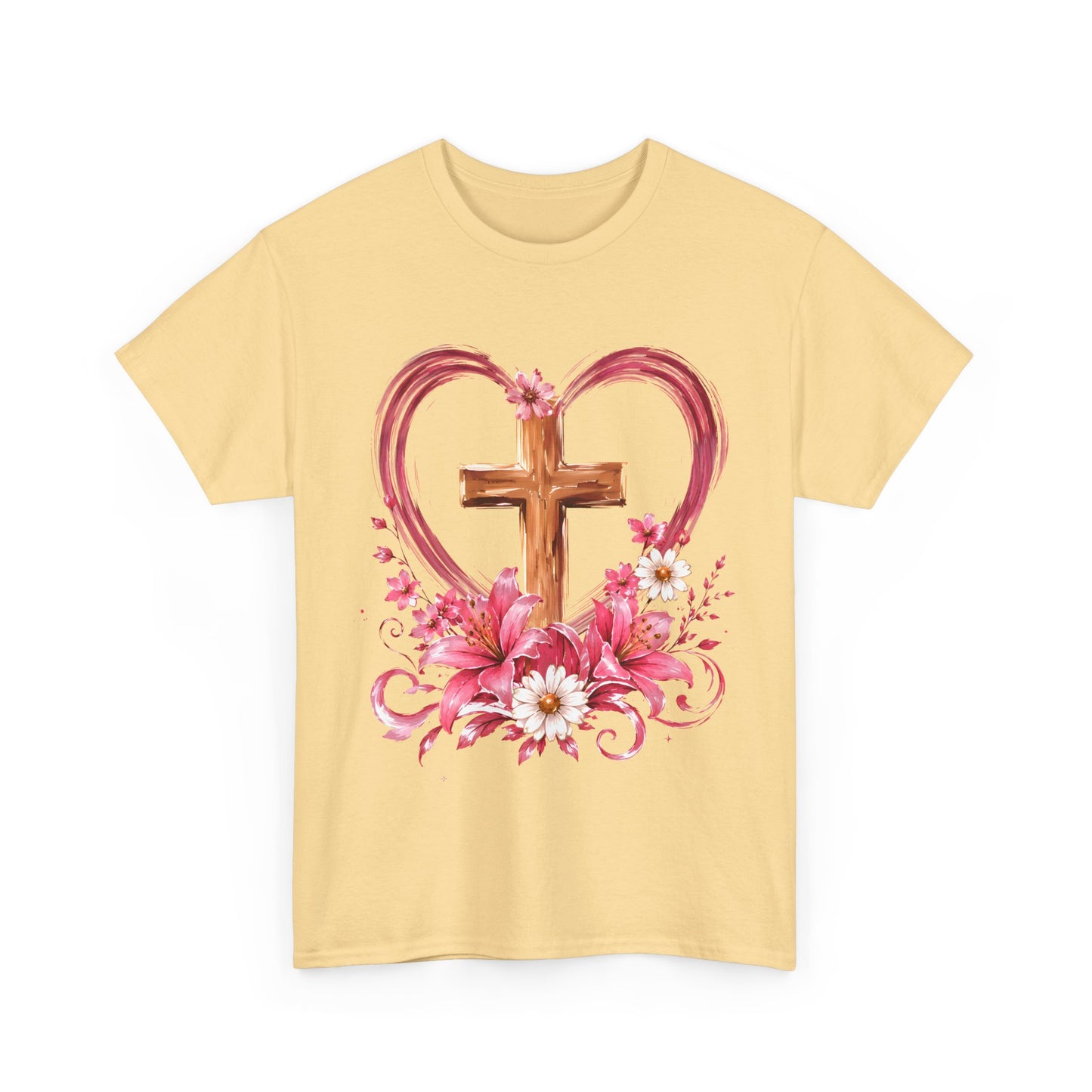“Trust in the Lord with All Your Heart” Floral Cross Tee