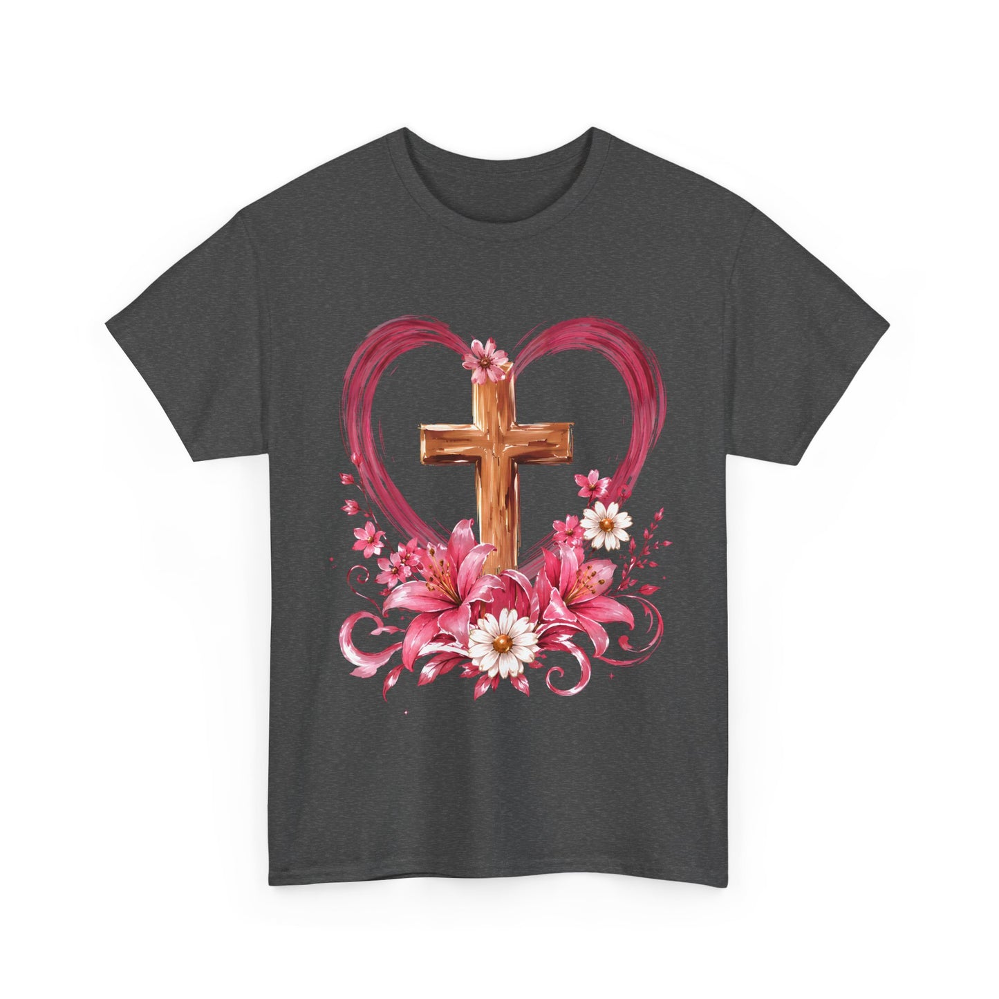 “Trust in the Lord with All Your Heart” Floral Cross Tee