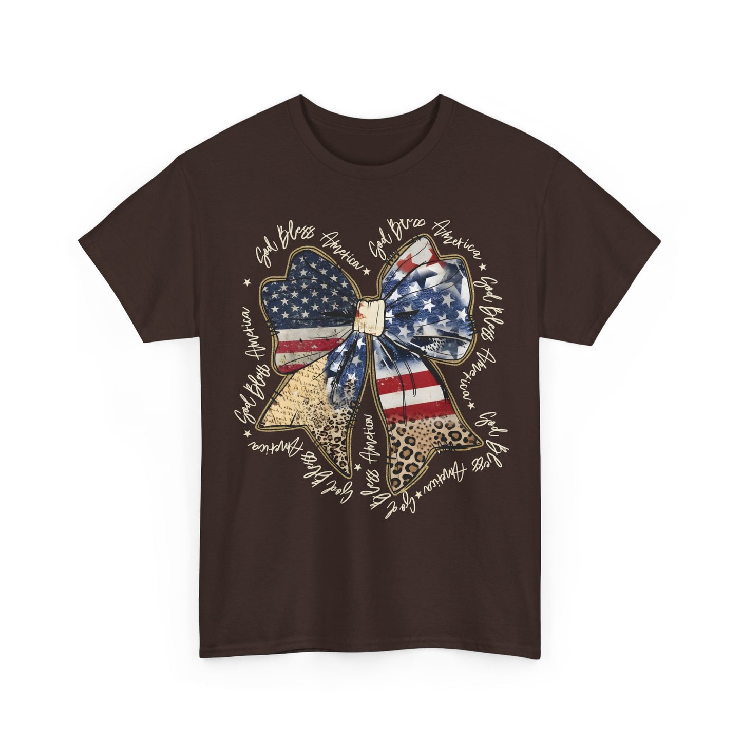 Patriotic American Flag Bow T-Shirt
