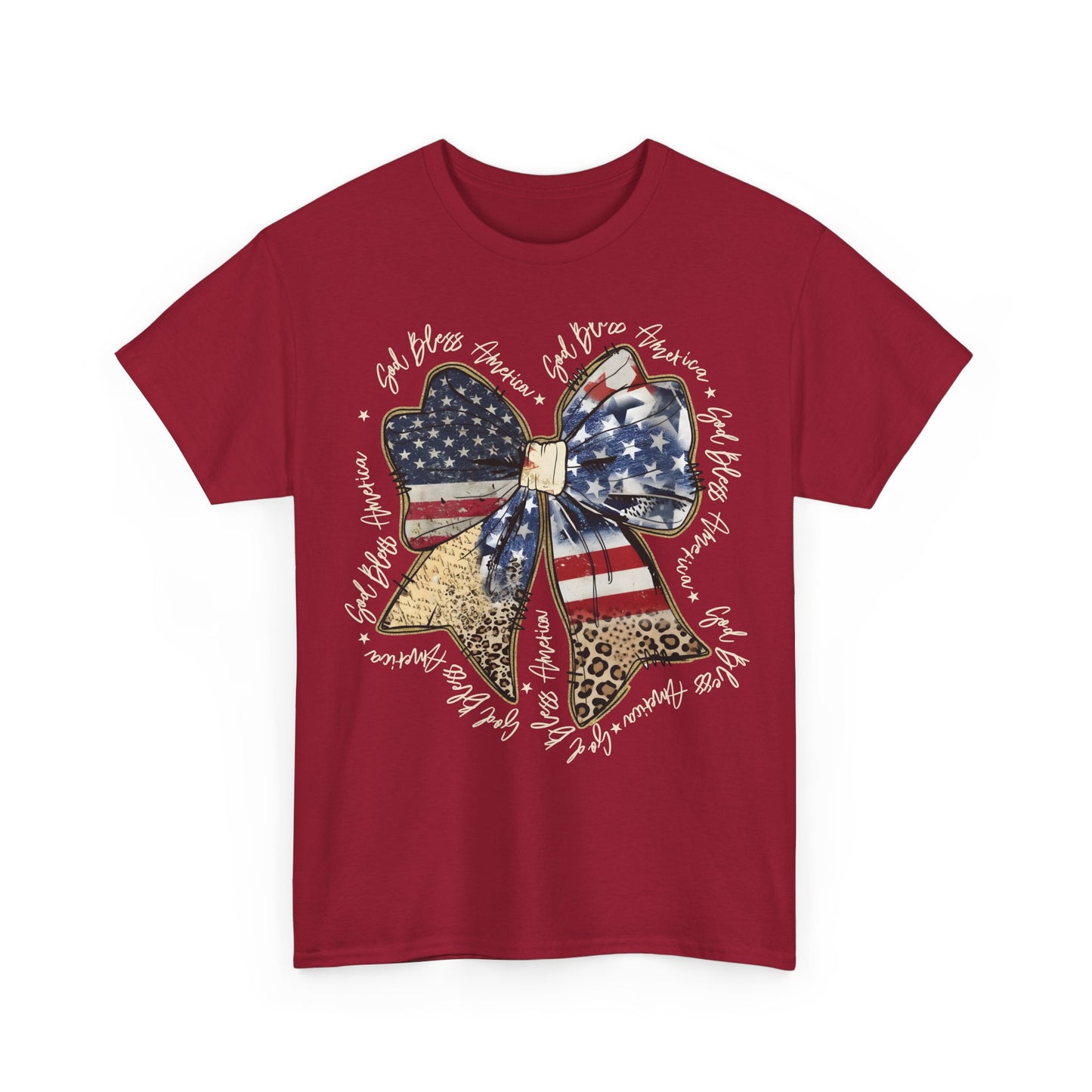 Patriotic American Flag Bow T-Shirt