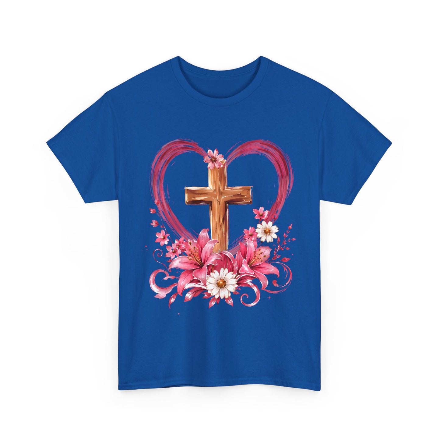 “Trust in the Lord with All Your Heart” Floral Cross Tee