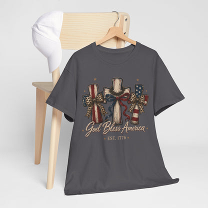 God Bless America Cross Tee