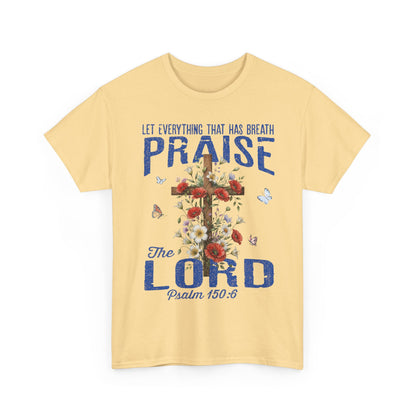 Praise the Lord Floral Cross T-Shirt