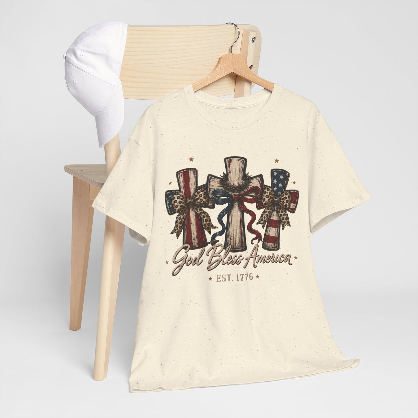 God Bless America Cross Tee