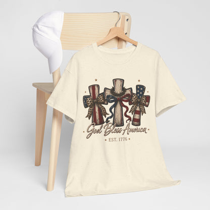 God Bless America Cross Tee