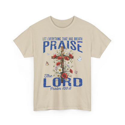 Praise the Lord Floral Cross T-Shirt