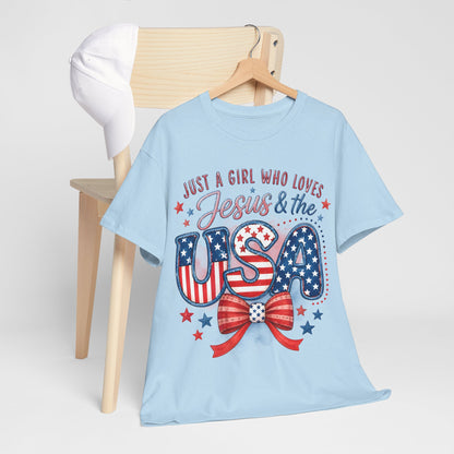 Just a Girl Who Loves Jesus & the USA T-Shirt
