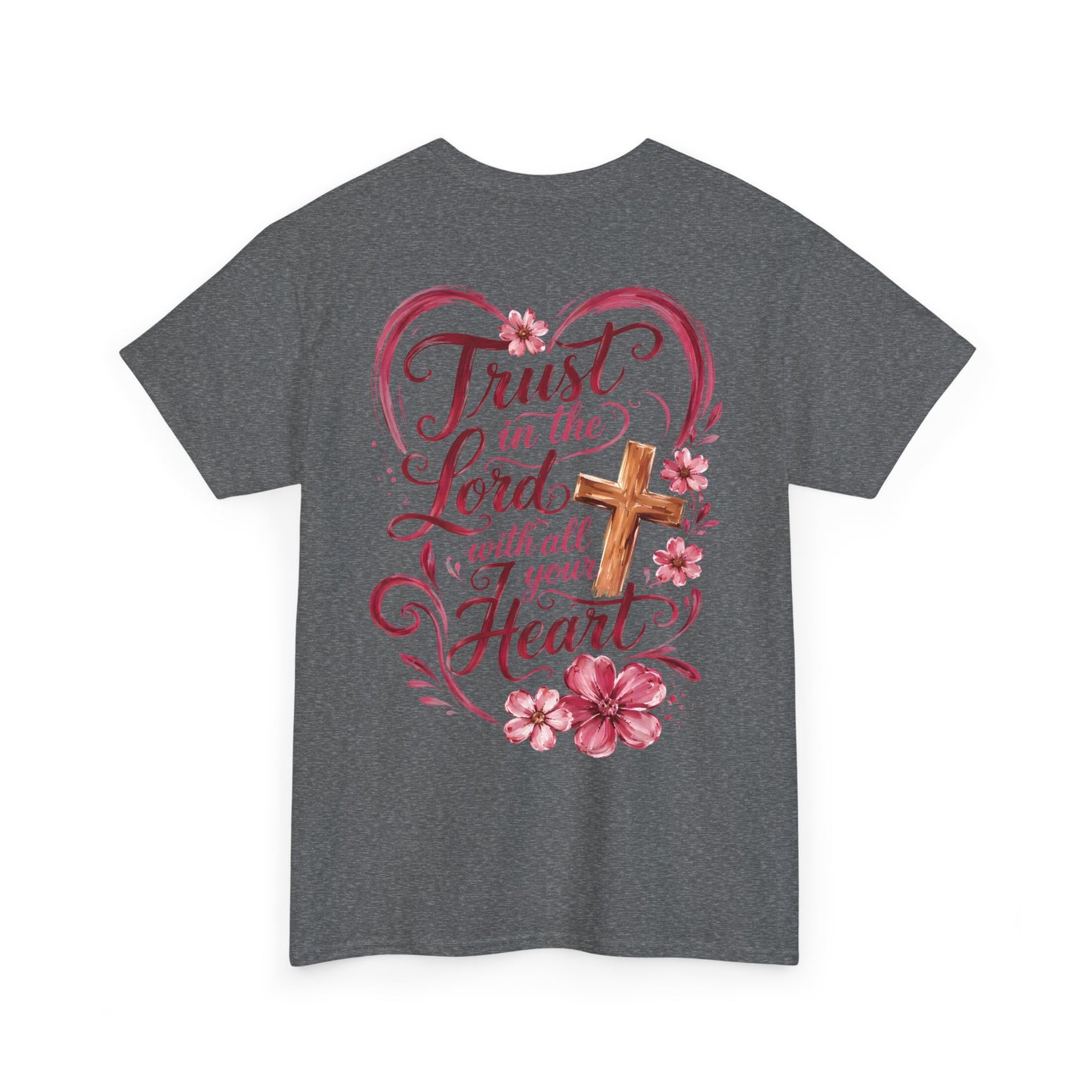 “Trust in the Lord with All Your Heart” Floral Cross Tee