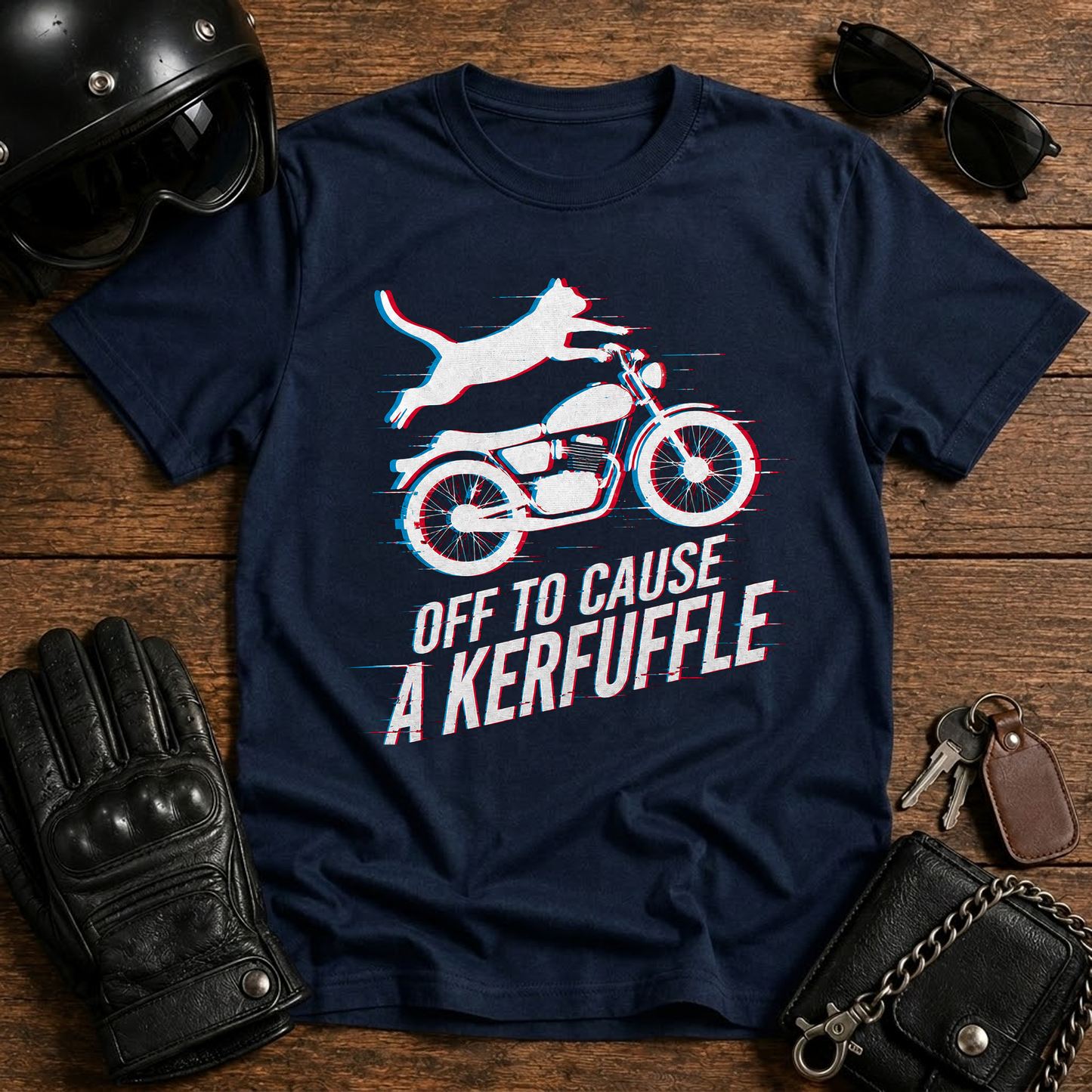 Cat on Motorcycle T-Shirt