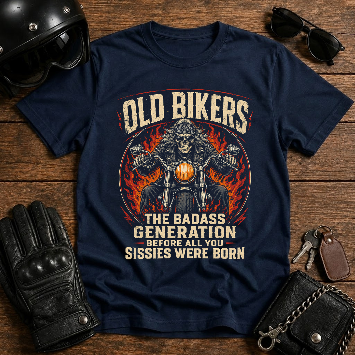 Old Bikers Motorcycle T‑Shirt