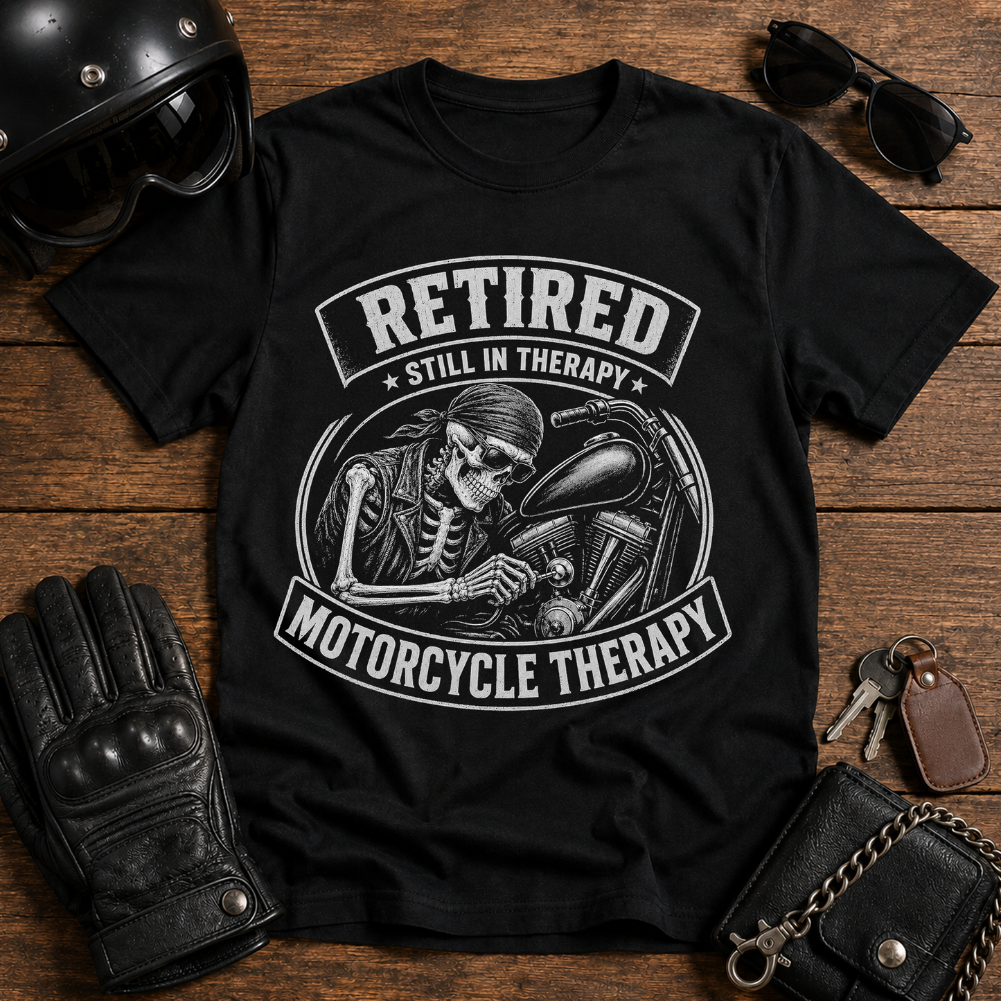 Retired Motorcycle Therapy T-Shirt
