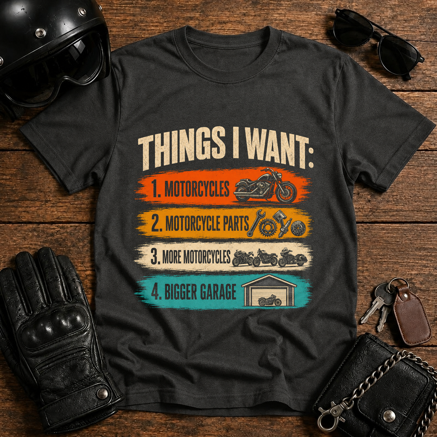 Things I Want: Motorcycles Graphic T-Shirt
