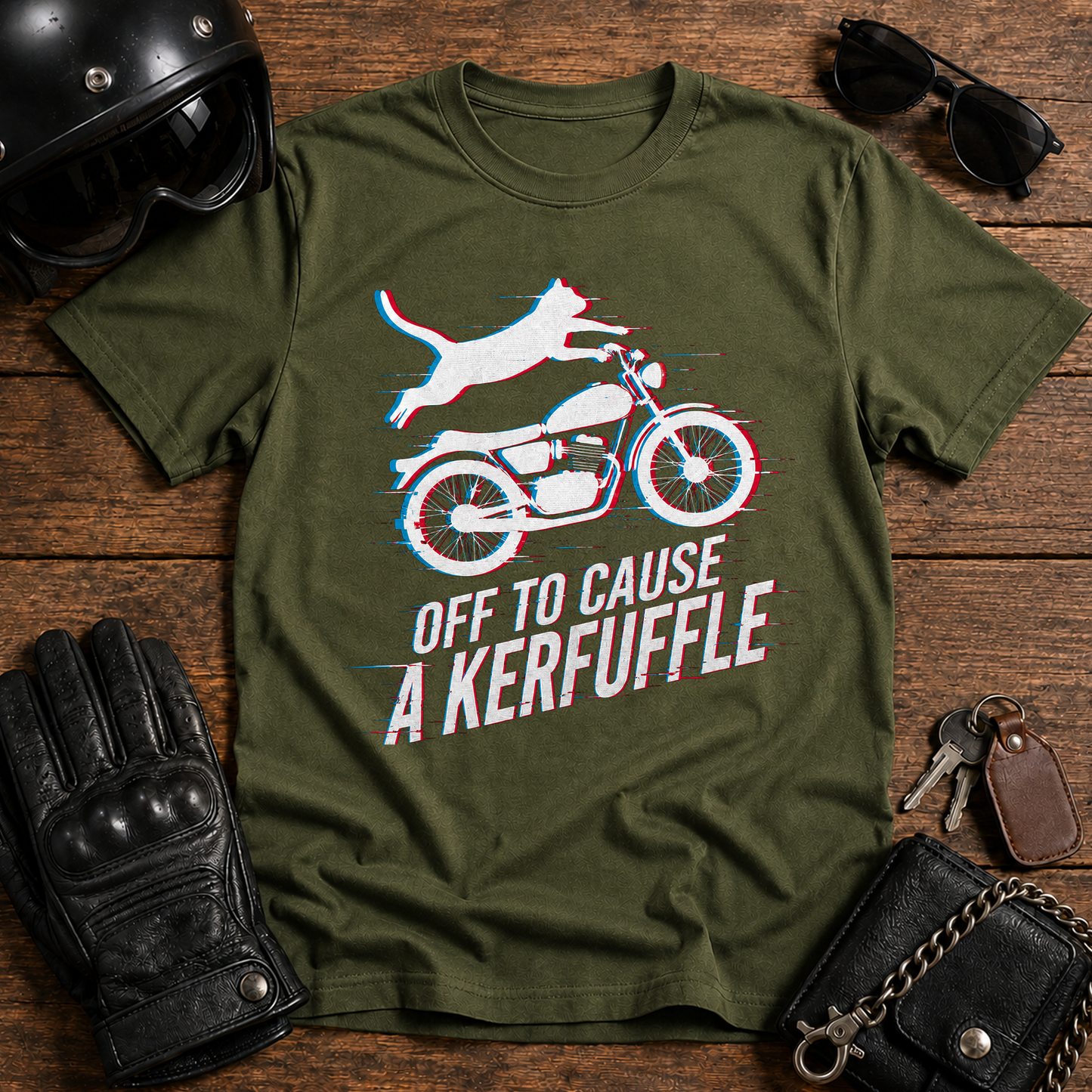 Cat on Motorcycle T-Shirt