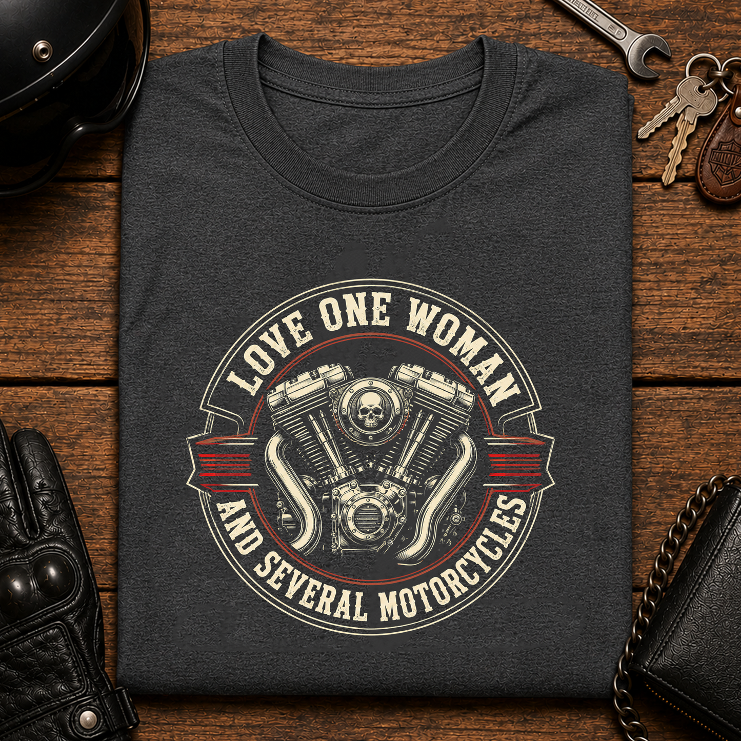 Love One Woman And Several Motorcycles T‑Shirt