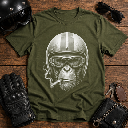 Monkey Biker Helmet T-Shirt