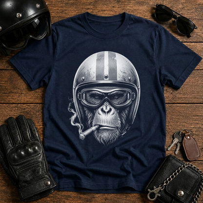 Monkey Biker Helmet T-Shirt