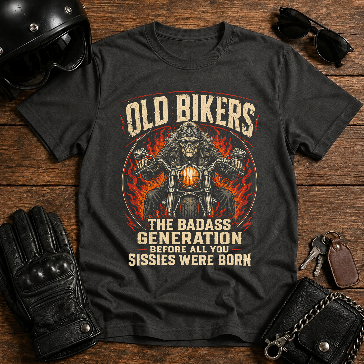 Old Bikers Motorcycle T‑Shirt