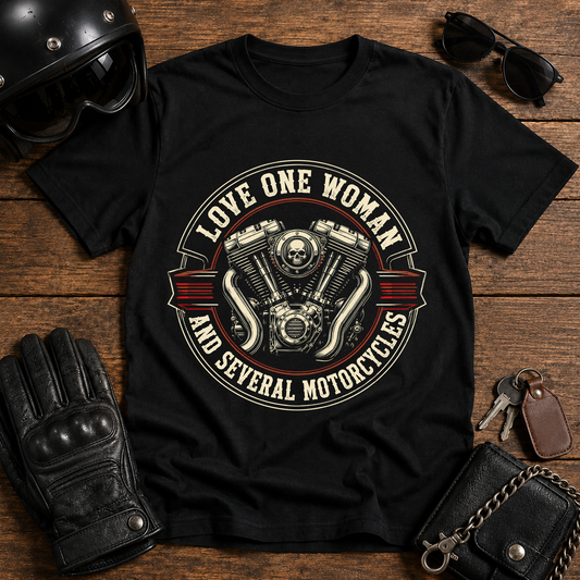 Love One Woman And Several Motorcycles T‑Shirt