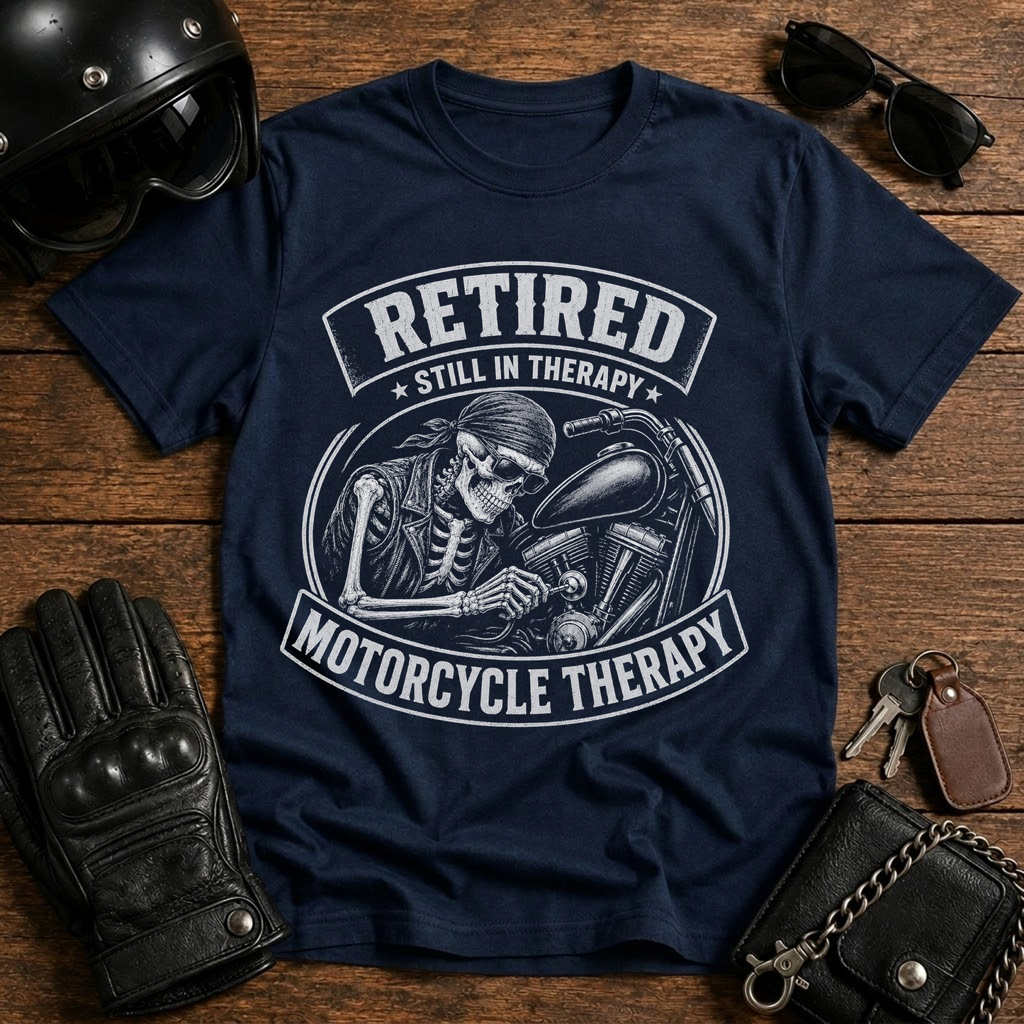 Retired Motorcycle Therapy T-Shirt
