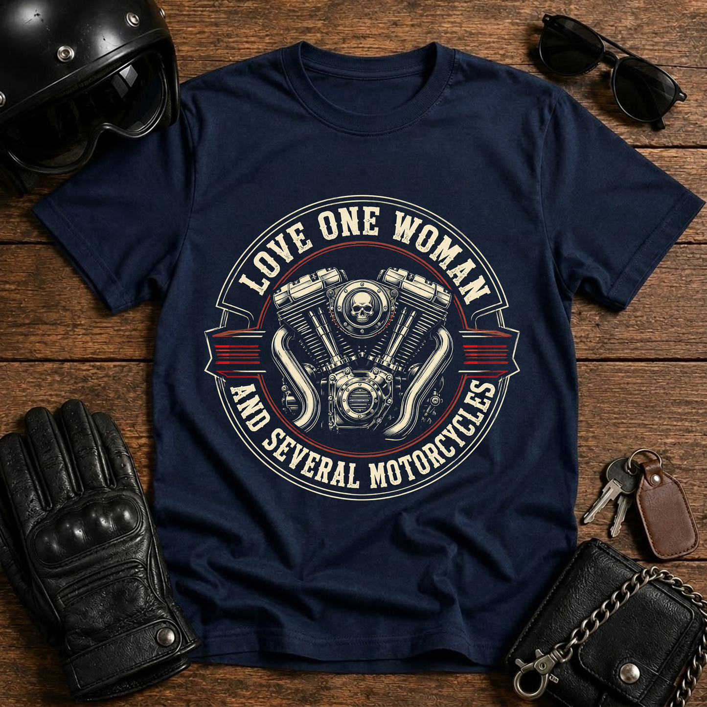 Love One Woman And Several Motorcycles T‑Shirt