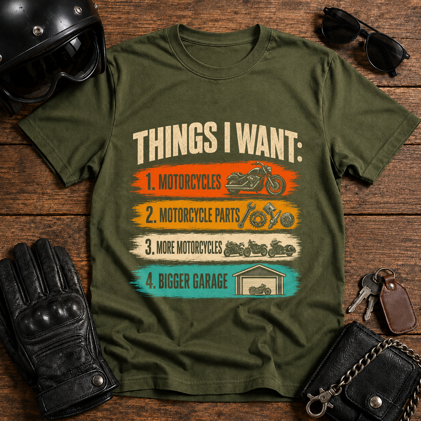 Things I Want: Motorcycles Graphic T-Shirt