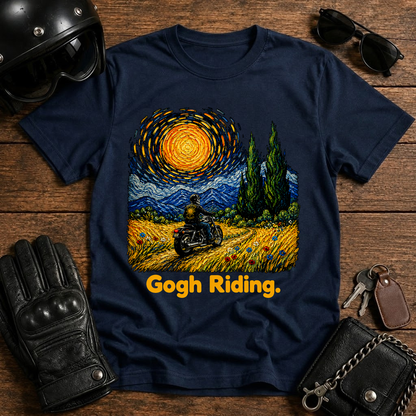 Gogh Riding Biker Van Gogh Art T-Shirt